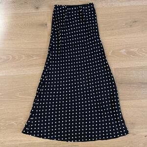 Showpo Amari Polka Dot Maxi Skirt Size US 2 in Black White
